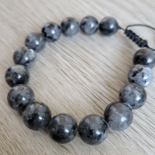 BLACK LABRADORITE 12MM PULL