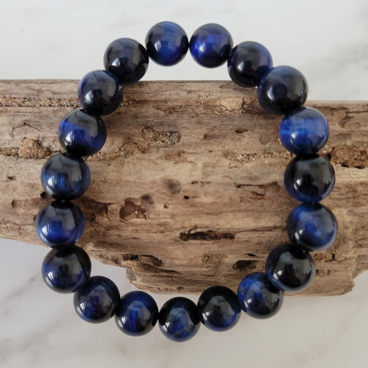 MENS 10MM BLUE TIGERS EYE