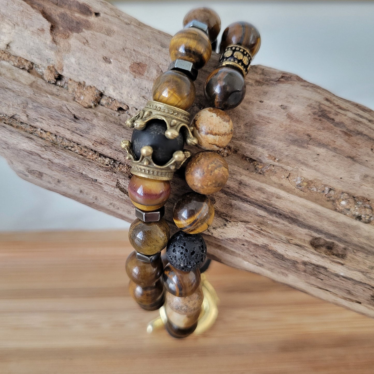 TIGERS EYE KING CROWN SET